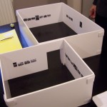 maquette-jml fabrication de la maquette de l\'expo. Tirages mis en place