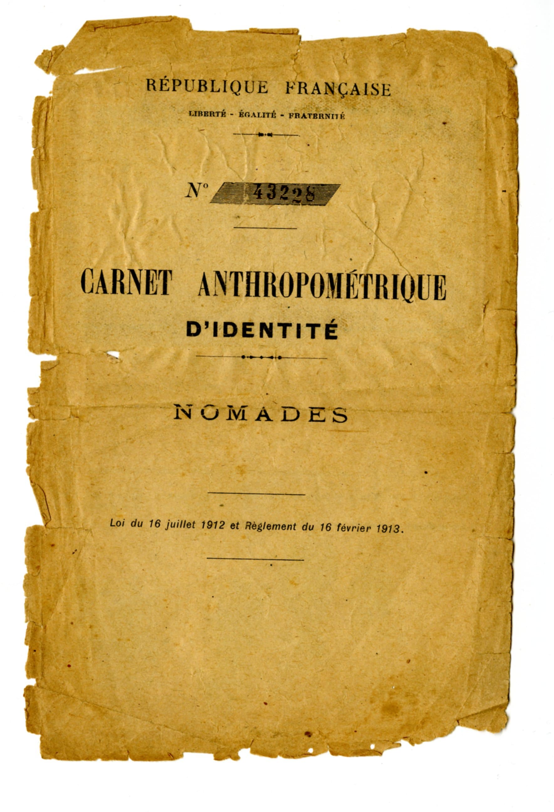 Carnet anthropométrique d'identité - Nomades