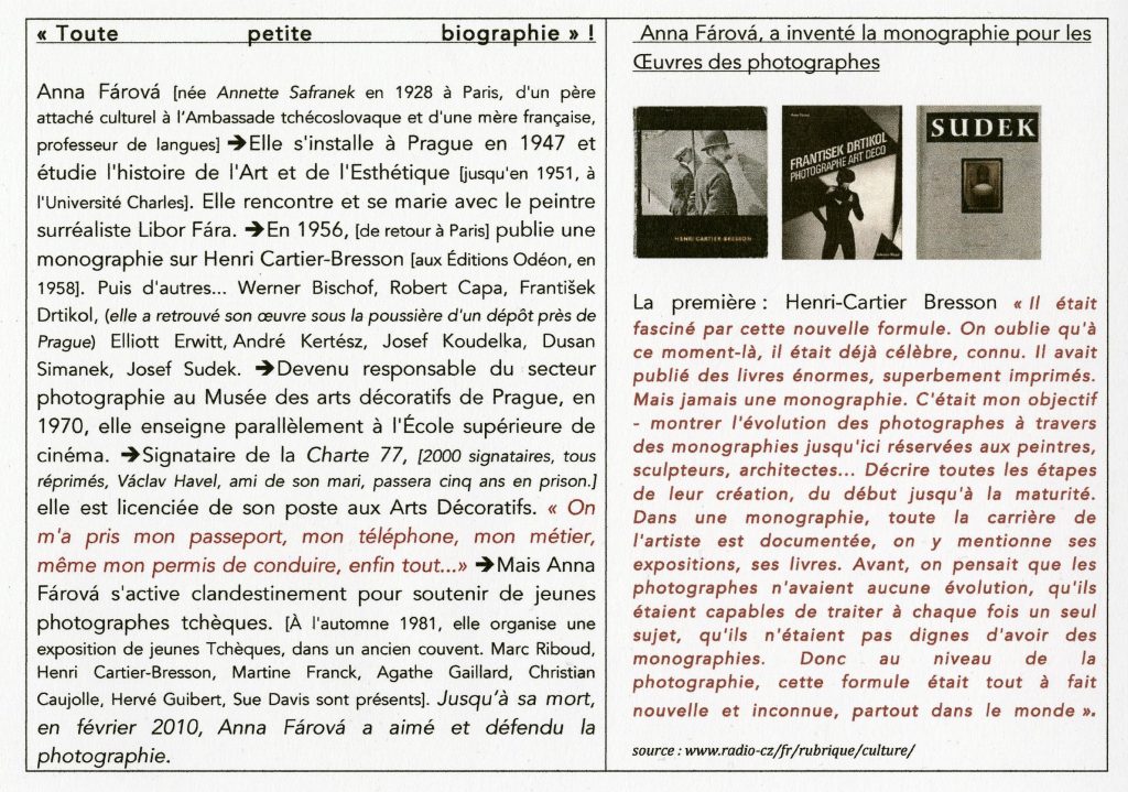 Biographie d'Anna Fárová 