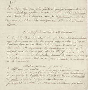 La notice héliographique de Joseph Nicéphore Nièpce [source Gallica Bibliothèque Nationale de France]