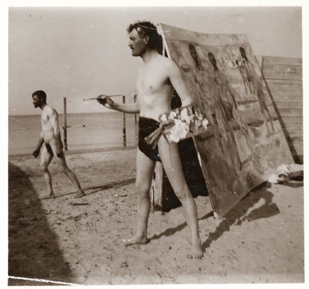 Edvard Munch, Autoportrait peignant sur la plage à Warnemünde /1907/Musée Munch 